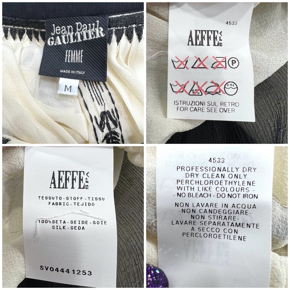 JEAN PAUL GAULTIER SILK CREAM & BLACK EMBROIDERED INSPIRED BY UKRAINE DRESS - Picture 16 of 16